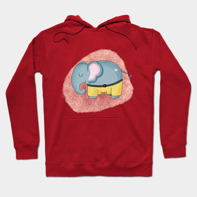 Cute Elephant Art Hoodie by Shweta.Designs